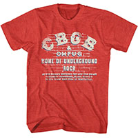 CBGB- Home Of Underground Rock on a heather red shirt
