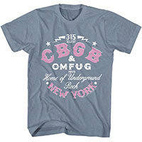 CBGB- Home Of Underground Rock on an indigo heather shirt
