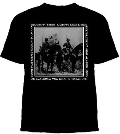 Cluster Bomb Unit- Soldiers On Horseback on a black YOUTH sized shirt