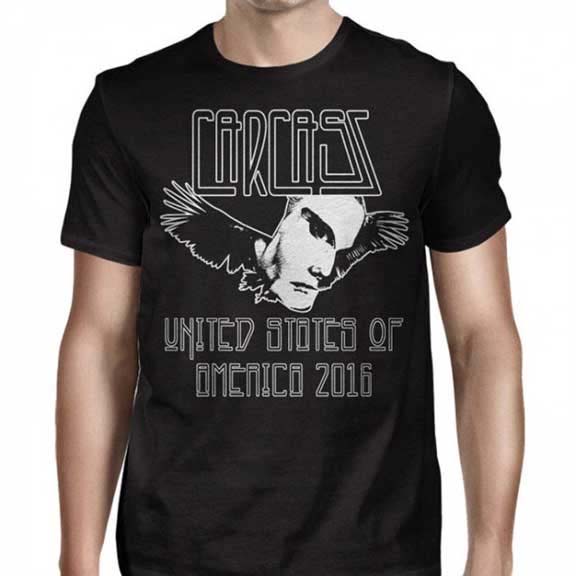 Carcass- USA 2016 on a black shirt (Sale price!)