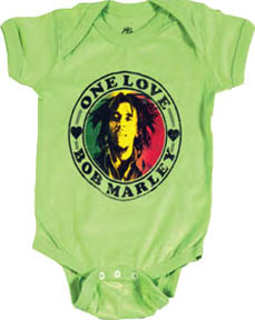 Bob Marley- One Love on a lime onesie (Sale price!)