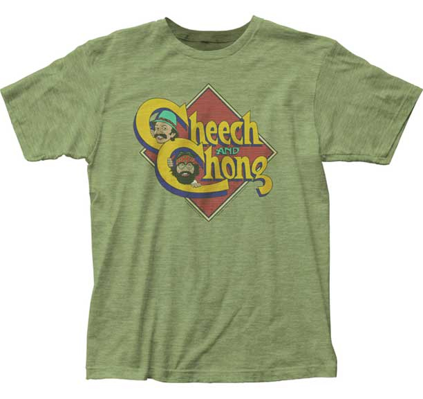 Cheech And Chong- Logo on a heather green ringspun cotton shirt (Sale price!)