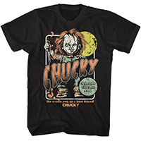 Child's Play- Chucky Full Moon on a black shirt