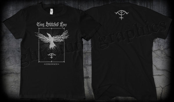 Cross Stitched Eyes- Coranach on a black shirt (Sale price!)