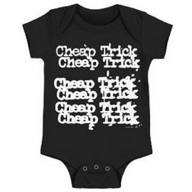 Cheap Trick- Repeating Logo on a black onesie