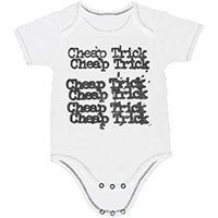 Cheap Trick- Repeating Logo on a white onesie