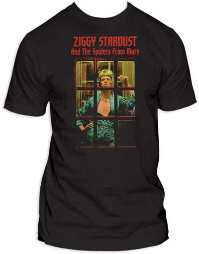 David Bowie- Ziggy Stardust (Phone Booth) on a black shirt