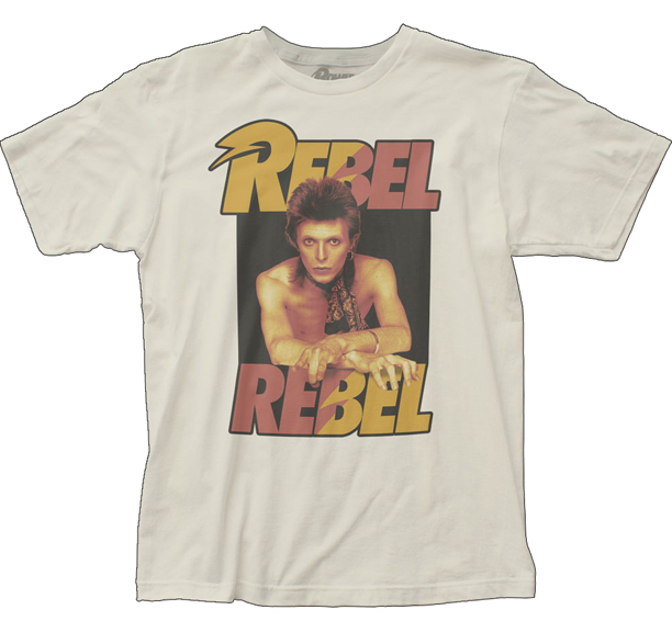 David Bowie- Rebel Rebel on a vintage white ringspun cotton shirt