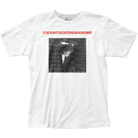 David Bowie- Station To Station on a white ringspun cotton shirt