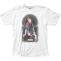 David Bowie- Starry Sitting Boa Pic on a white ringspun cotton shirt