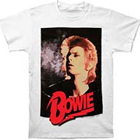 David Bowie- Smoke Pic on a white ringspun cotton shirt
