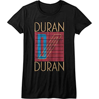 Duran Duran- Logo on a black girls fitted shirt