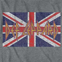 Def Leppard- Flag Logo on a charcoal heather ringspun cotton shirt