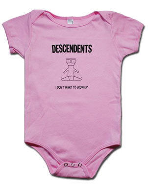 Descendents- I Don't Want To Grow Up on a pink onesie