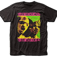 Devo- Are We Not Men? on a black ringspun cotton shirt (Sale price!)