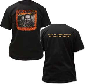 Dead Kennedys- Give Me Convenience on front & back on a black ringspun cotton shirt