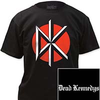 Dead Kennedys- DK on front, Logo on back on a black shirt