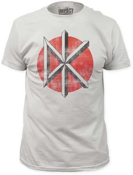 Dead Kennedys- Distressed DK on a vintage white ringspun cotton shirt