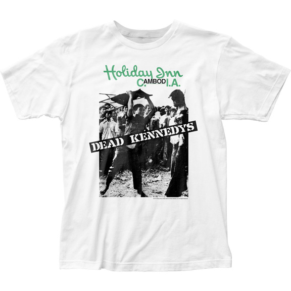 Dead Kennedys- Holiday Inn Cambodia on a white ringspun cotton shirt