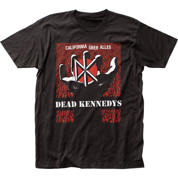 Dead Kennedys- California Uber Alles on a black ringspun cotton shirt