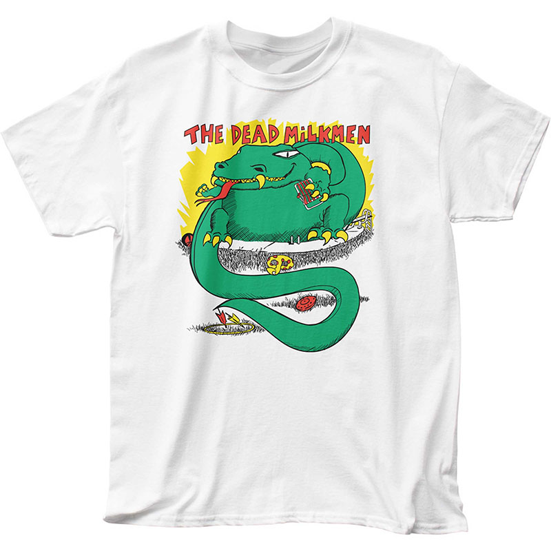 Dead Milkmen- Big Lizard In My Backyard on front & back on a white ringspun cotton shirt
