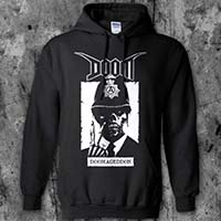 Doom- Doomageddon on a black hooded sweatshirt