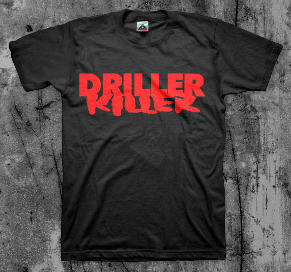 Driller Killer- Logo on a black shirt (Sale price!)