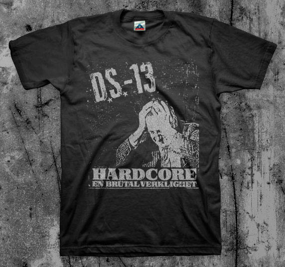 DS13- Hardcore on a black shirt