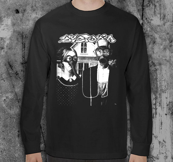Dystopia- American Gothic on a black LONG SLEEVE shirt