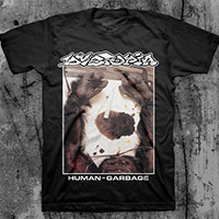 Dystopia- Human=Garbage (Color Print) on a black ringspun cotton shirt (Sale price!)