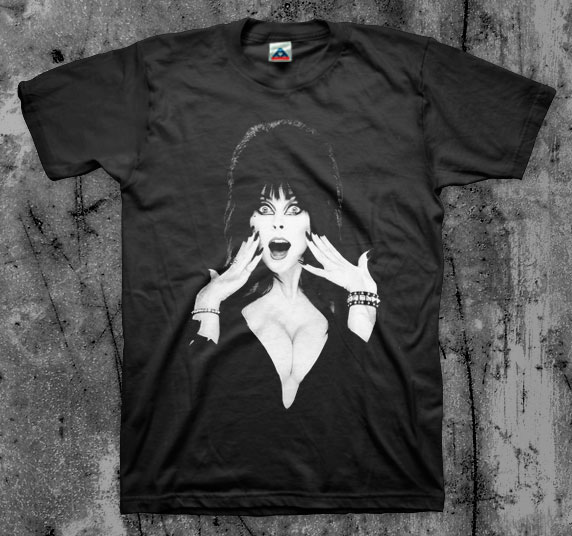 Elvira- Pic on a black shirt