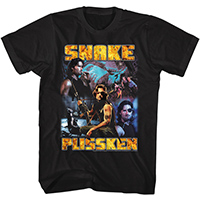 Escape From New York- Snake Plissken Collage on a black ringspun cotton shirt