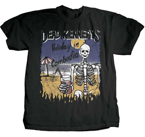 Dead Kennedys- Holiday In Cambodia (Skeleton) on a black shirt