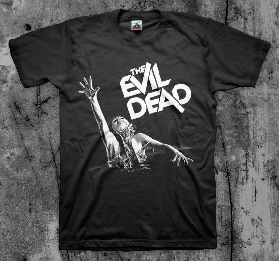 Evil Dead- Girl (White Print) on a black shirt