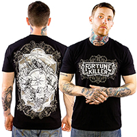 Logo on front, Doom Sayers on back of a black shirt by Fortune Killer (Sale price!)