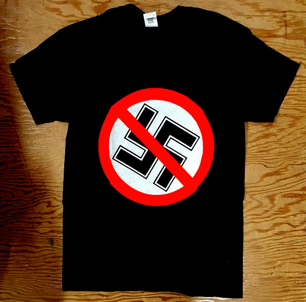 Anti Nazi- Crossed Out Swastika a black shirt