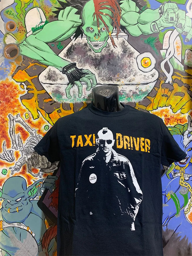 Taxi Driver- Travis (Mohawk & Jacket) on a black shirt