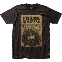 Frank Zappa- Face & Concert Ticket on a black ringspun cotton shirt (Sale price!)