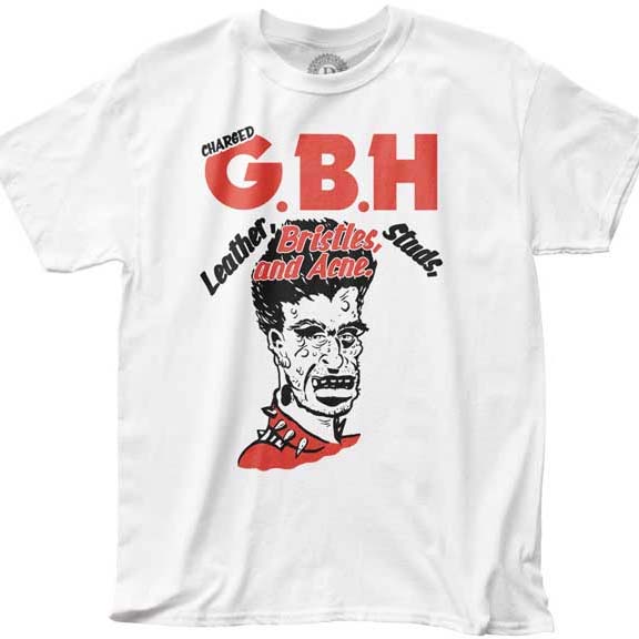GBH- Leather, Bristles, Studs, And Acne on a white shirt