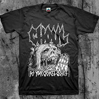 Ghoul- As Your Casket Closes (White Print) on a black shirt