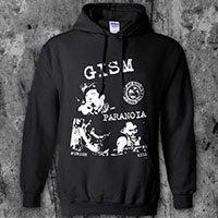 GISM- Paranoia on a black hooded sweatshirt