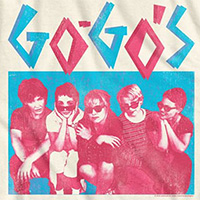 Go-Go's- Band Pic (Pink & Blue Print) on a natural ringspun cotton shirt
