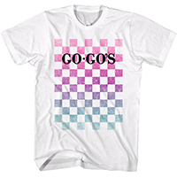 Go-Go's- Checker Logo on a white ringspun cotton shirt