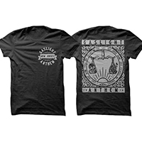 Gaslight Anthem- Logo on front, Head & Heart on back on a black shirt