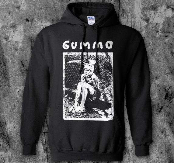 Gummo- Bunny Boy on a black hooded sweatshirt