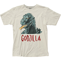 Godzilla- Breathing Fire on a vintage white ringspun cotton shirt (Sale price!)
