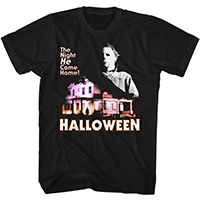 Halloween- The Night HE Came Home (Michael And House) on a black shirt