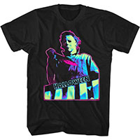 Halloween- Neon Knife Stairs Pic on a black shirt