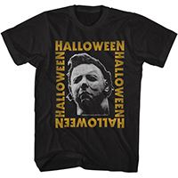 Halloween- Logos Around Face on a black shirt