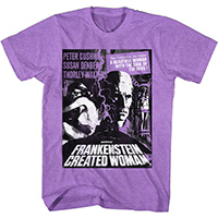 Hammer House Of Horror- Frankenstein Created Woman on a heather purple shirt